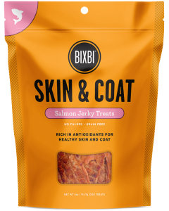 Bixbi Skin & Coat Salmon Jerky Dog Treats, 5 oz
