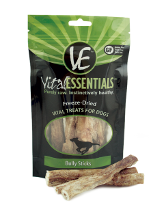 Vital Essentials Bully Sticks Freeze Dried Dog Treats, 5 pack
