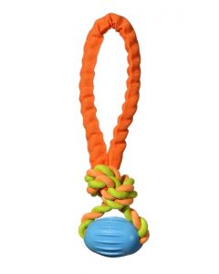 Chomper Tail Waggers Football Rope Tug Dog Toy