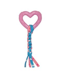 Chomper Puppy Tail Waggers Chew With Heart Dog Toy, Pink
