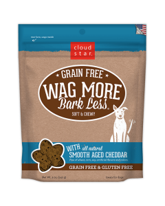 Cloud Star Wag More Bark Less Grain Free Soft & Chewy Smooth Aged Cheddar Dog Treats, 5 oz