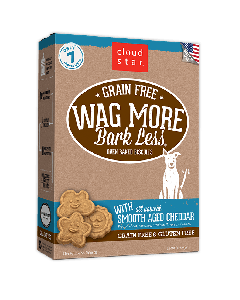 Cloud Star Wag More Bark Less Oven Baked Grain Free Smooth Aged Cheddar Biscuits Dog Treats, 14 oz