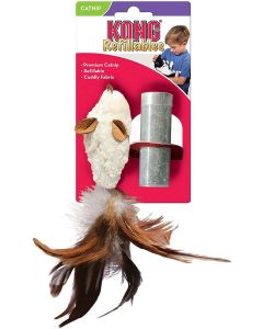 KONG Refillable Catnip Cat Toy, Feather Mouse
