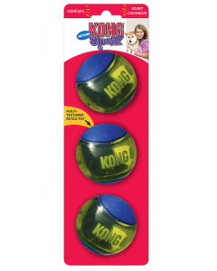 KONG Squeezz Action Ball Dog Toy, 3 Pack - Small