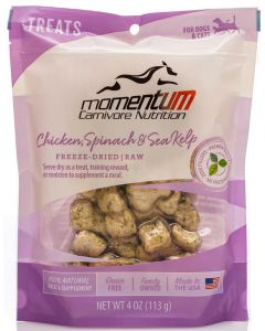 Momentum Carnivore Nutrition Freeze-Dried Chicken, Spinach & Sea Kelp Dog & Cat Treat