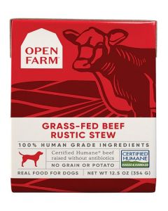 Open Farm Grass-Fed Beef Rustic Stew Wet Dog Food, 12.5 oz – Case of 12