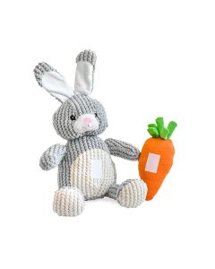 Patchwork Pet Rabbit with Carrot Dog Toy, 15 inch