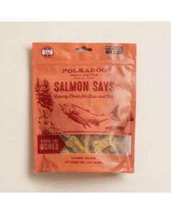 PolkaDog Salmon Says Bone Shaped Crunchy Dehydrated Dog & Cat Treats, 8 oz