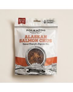 PolkaDog Alaskan Salmon Chips Crunchy Dehydrated Dog & Cat Treats, 4 oz
