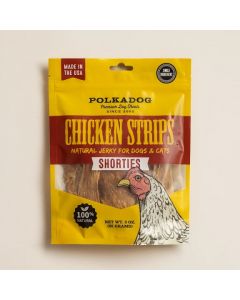 PolkaDog Chicken Strips Jerky Shorties Dehydrated Dog & Cat Treats, 3 oz