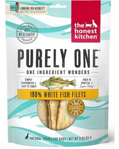 The Honest Kitchen Purely One 100% White Fish Filets Dehydrated Dog Treat, 3 oz 