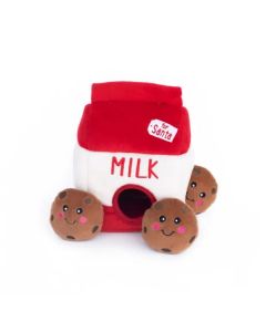ZippyPaws Holiday Burrow - Santa's Milk & Cookies Dog Toy