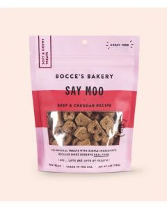 Bocce's Bakery Soft & Chewy Say Moo Beef & Cheddar Dog Treats, 6 oz