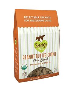 Snicky Snaks Organic Peanut Butter Cookie Oven Baked Dog Treats, 10 oz