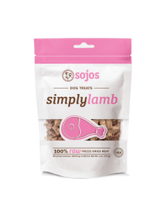 Sojos Simply Lamb Raw Freeze-Dried Dog Treats, 4 oz