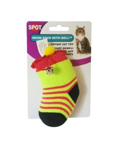 Spot Neon Catnip Sock With Bell Cat Toy