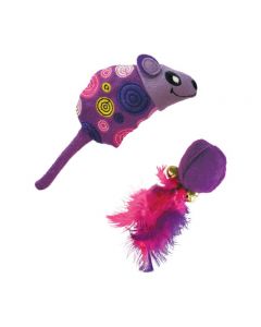 KONG Tropics Mouse & Ball Cat Toy, 2 Pack