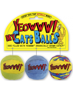 Yeowww! Catnip My Cats Balls Cat Toy, 3 Pack