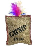Spot Jute and Feather Sack Cat Toy