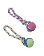 Spot Rainbow Twister Tennis Ball Tug with Rope Dog Toy, 10 inch