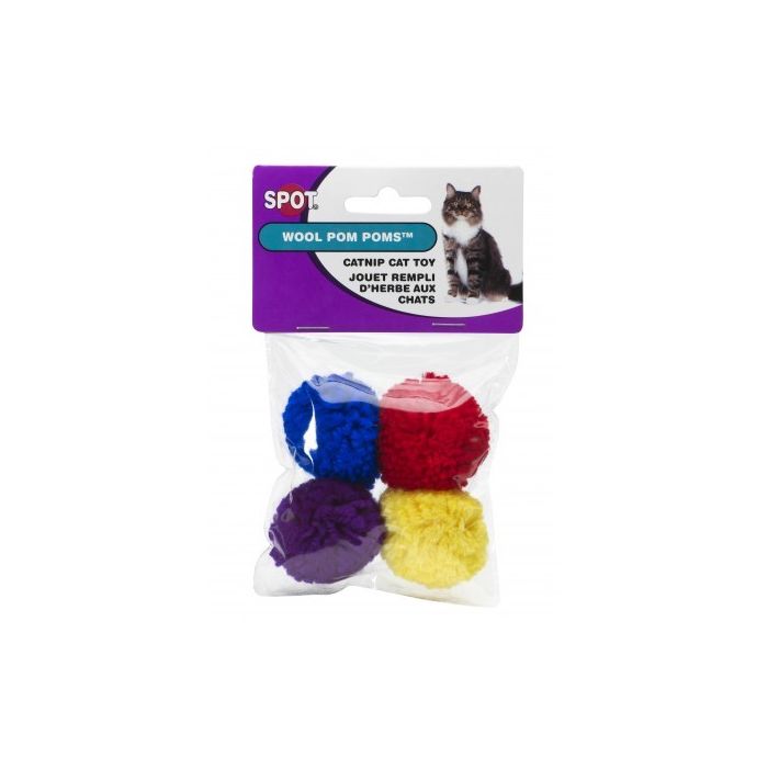 Spot Wool Pom Poms Catnip Toy 4 pack